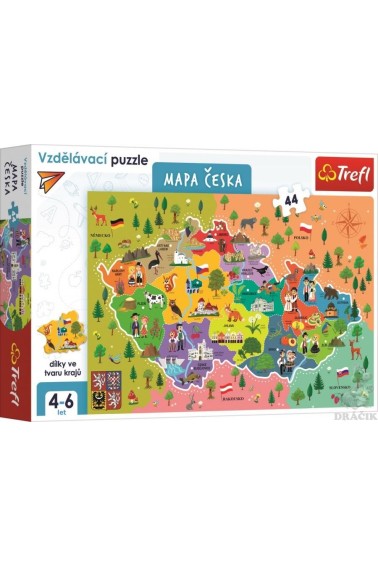 Puzzle Edukacyjne 44 Mapa Czech TREFL