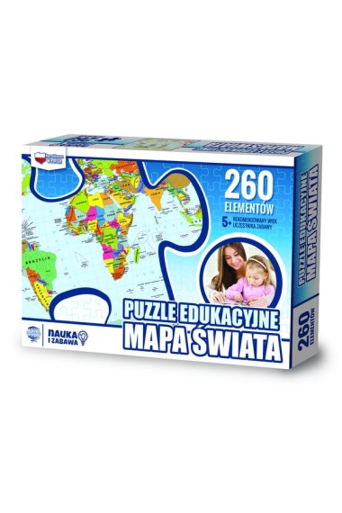 Puzzle 260 edukacyjne Mapa świata