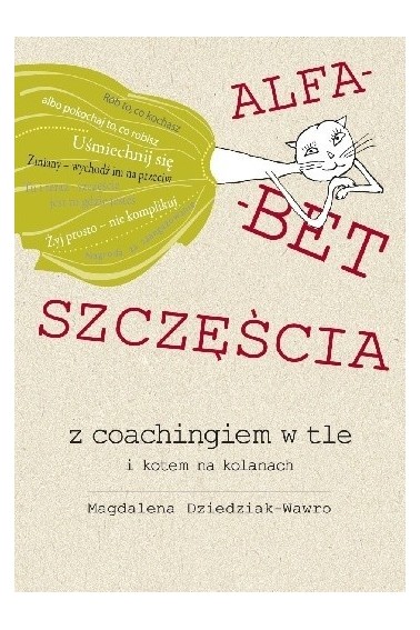 Alfabet szczęścia z coachingiem w tle i kotem 