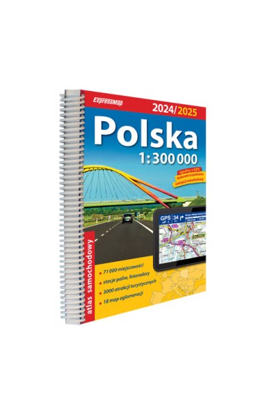 Polska Atlas Samochodowy 1:300 000 2024/2025 w.2