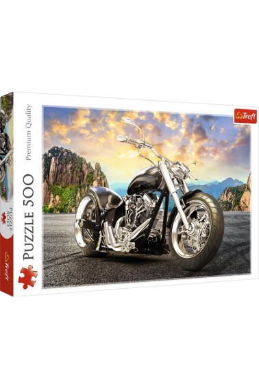 Puzzle 500 Czarny motocykl TREFL