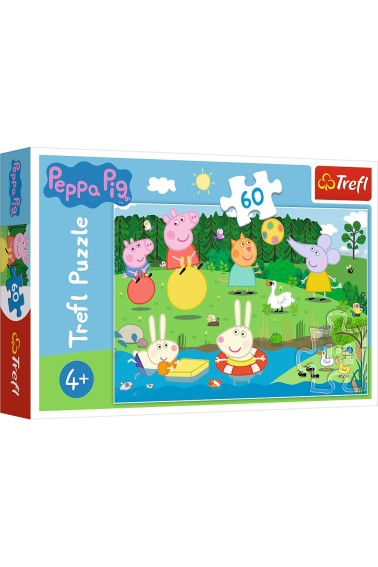 Puzzle 60 Świnka Peppa Wakacyjna zabawa TREFL