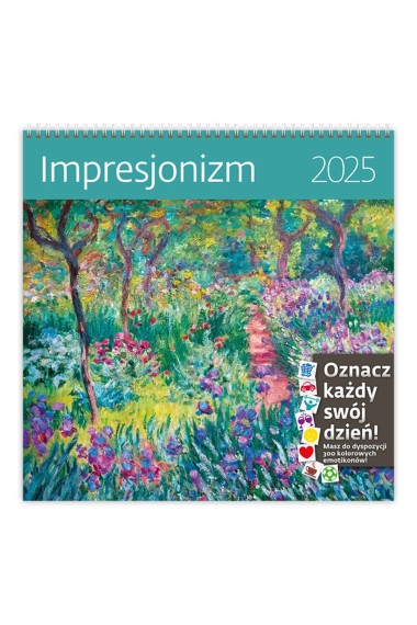 Kalendarz 2025 ścienny 30x30cm Impresjonizm HELMA