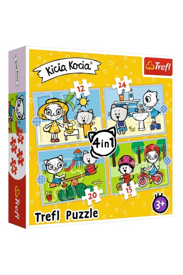 Puzzle 4w1 Dzień Kici Koci TREFL