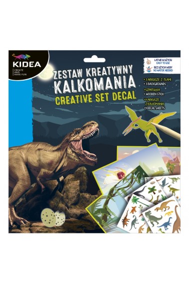 Kalkomania - zestaw kreatywny Dinozaury KIDEA