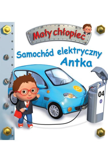 Mały chłopiec. Samochód elektryczny Antka