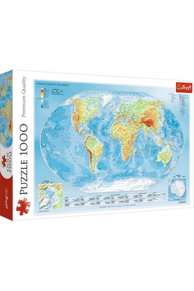 PUZZLE 1000 ELEMENTÓW MAPA ŚWIATA