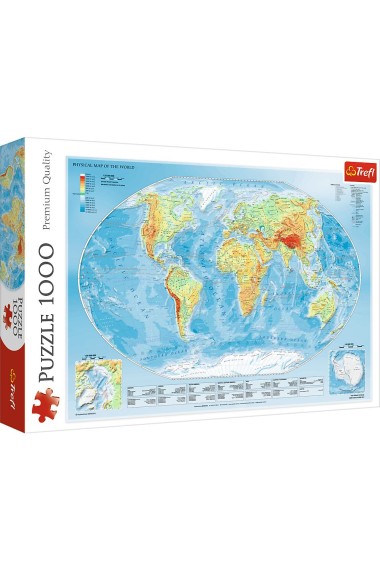 PUZZLE 1000 ELEMENTÓW MAPA ŚWIATA