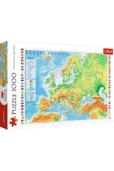 Puzzle 1000 Mapa fizyczna Europy TREFL 