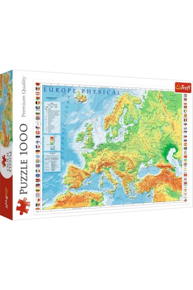 Puzzle 1000 Mapa fizyczna Europy TREFL 