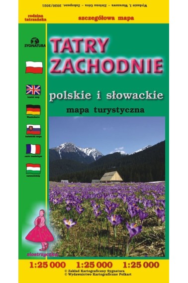 Mapa Tatry zachodnie polskie i słowackie 