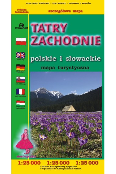 Mapa Tatry zachodnie polskie i słowackie 