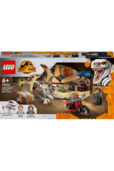 Lego JURRASIC WORLD Atrociraptor pościg na motorze