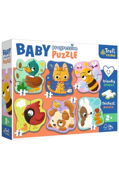 Puzzle Baby Progressive - Zwierzęta TREFL