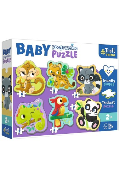 Puzzle Baby Progressive - Zwierzęta exotic TREFL