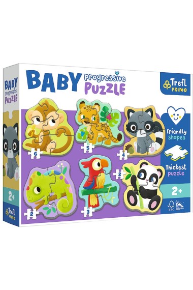 Puzzle Baby Progressive - Zwierzęta exotic TREFL