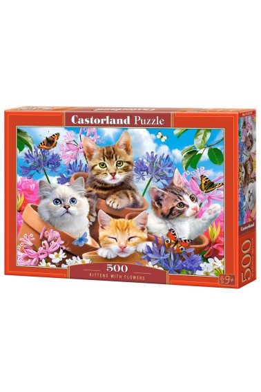 Puzzle 500 Kittens with Flowers CASTOR