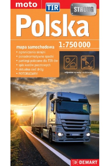 Polska TIR mapa samochodowa (wersja wodoodporna)