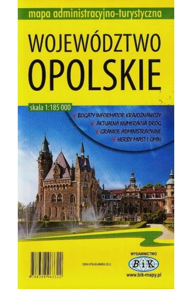 Województwo opolskie mapa administracyjno-turystyc