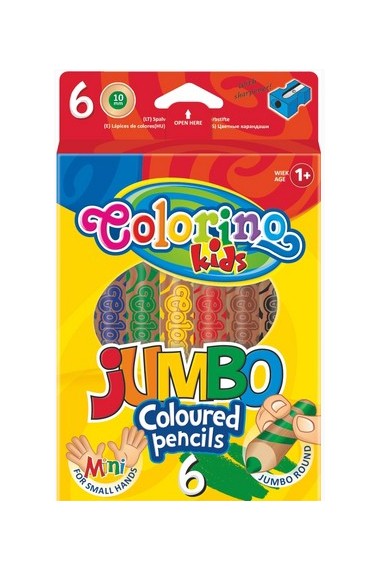 KREDKI OŁÓWKOWE JUMBO COLORINO 6