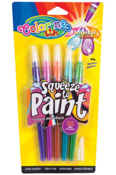 FARBY W PĘDZELKU SQUEEZE 5 KOL COLORINO