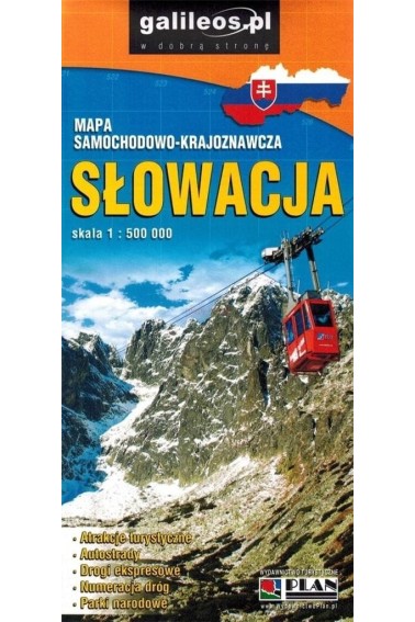 Słowacja Mapa samochodowa 1:500 000