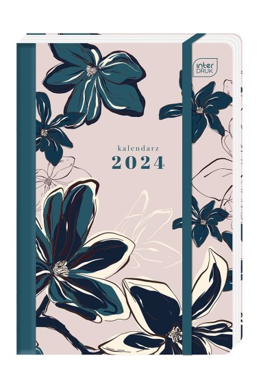 Kalendarz 2024 książkowy B6/192K Mat+UV Flower