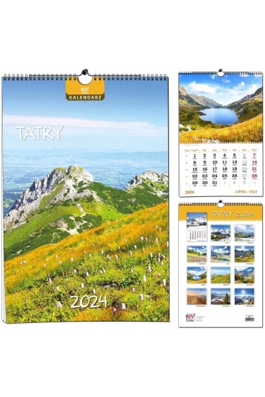 Kalendarz 2024 B3 7 plansz Tatry Promocja