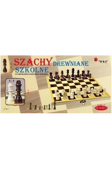 Małe szachy szkolne drewniane