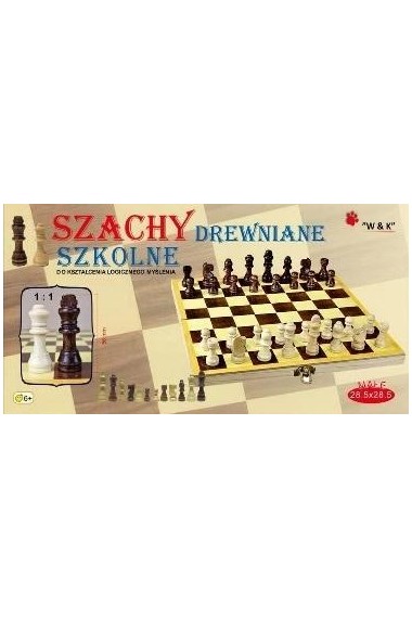 Małe szachy szkolne drewniane