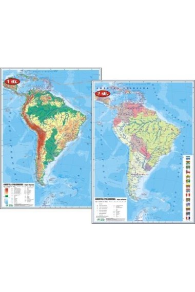 Ameryka Południowa mapa fizyczno-polityczna Beata 