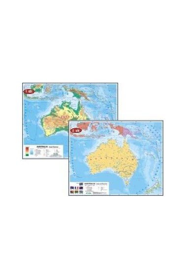 Australia mapa polityczno fizyczna Beata Piętka