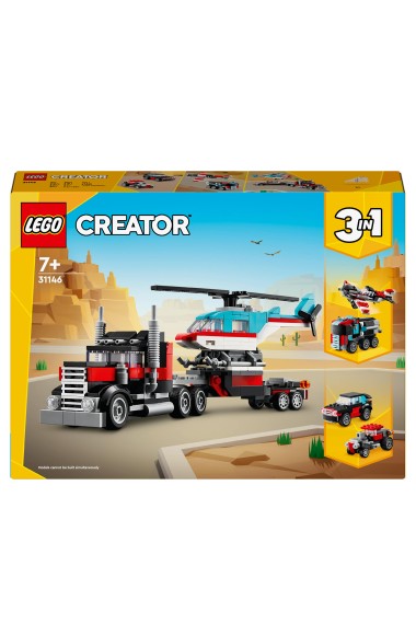 Lego CREATOR 31146 Ciężarówka z platformą i hel...