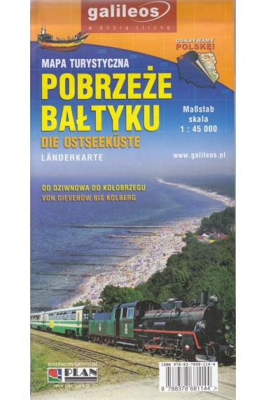 Pobrzeże Bałtyku od Dziwnowa do Kołobrzegu mapa