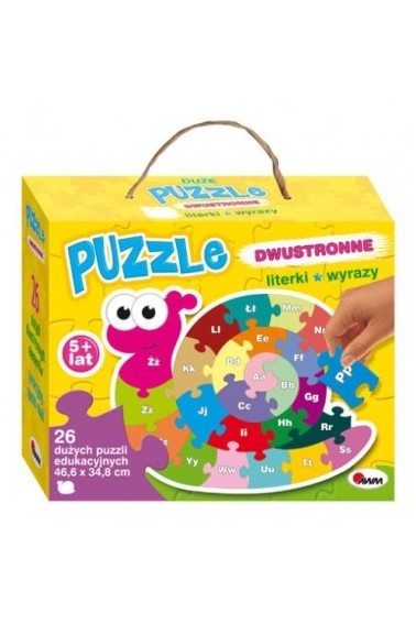 Puzzle dwustronne literki wyrazy