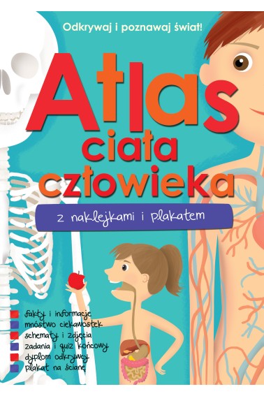 Atlas ciała człowieka z naklejkami i plak Promocja