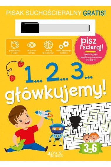 1...2...3...Główkujemy! Książka z pisakiem sucho.