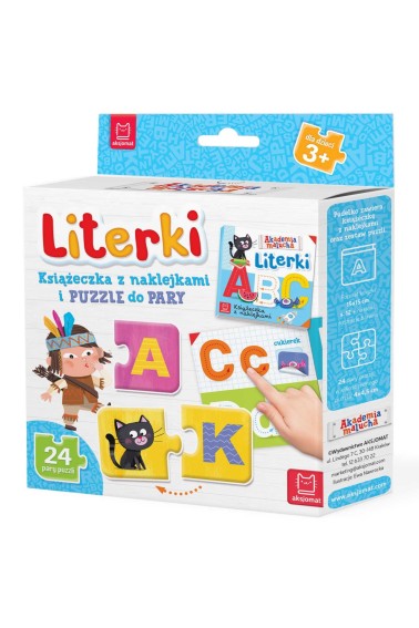 Literki Książeczka z naklejkami i PUZZLE do pary