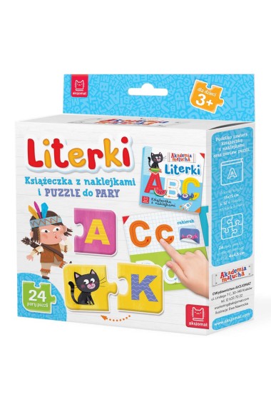 Literki Książeczka z naklejkami i PUZZLE do pary